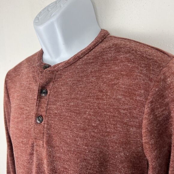 Banana Republic Sweater Men Small Red Long Sleeve Pullover Henley Casual - Picture 9 of 12